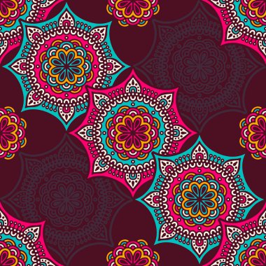 etnik çiçek seamless modeli