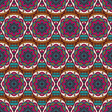 etnik çiçek seamless modeli