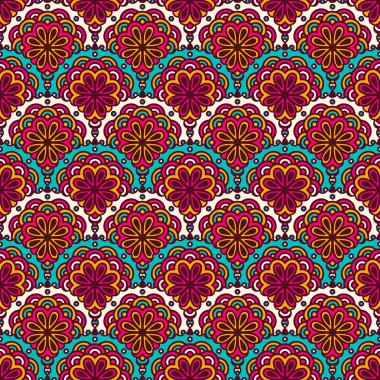 etnik çiçek seamless modeli
