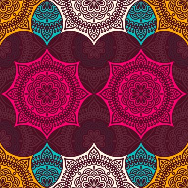 etnik çiçek seamless modeli