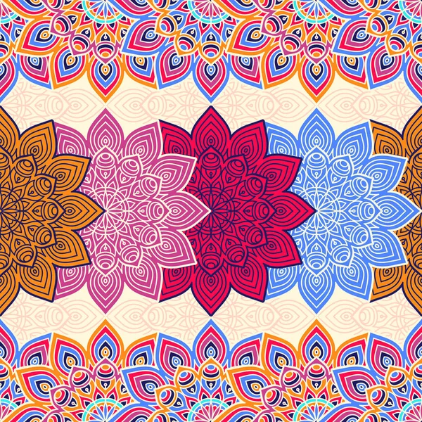 Ethnic floral seamless pattern — Stock Vector