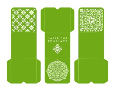 Vektör düğün kartı lazer kesim şablonu