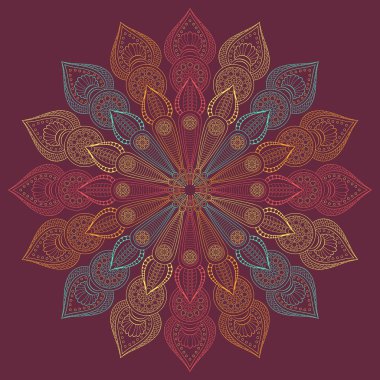 Vektör Hintli Mandala