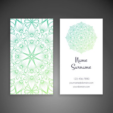 Kartvizit. Vintage dekor elementleri.