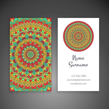 Kartvizit. Vintage dekor elementleri.