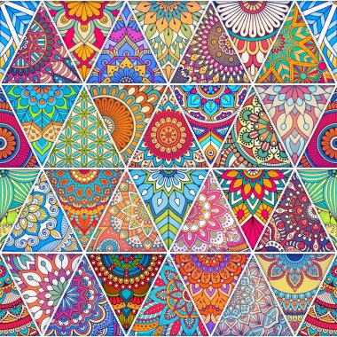 etnik çiçek seamless modeli