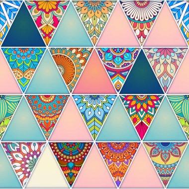 etnik çiçek seamless modeli