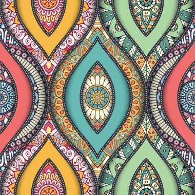 etnik çiçek seamless modeli