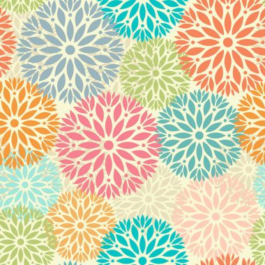 Mandalalar ile etnik çiçek seamless modeli