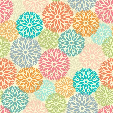 Mandalalar ile etnik çiçek seamless modeli