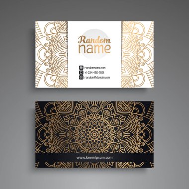 İş kartı Vintage dekoratif öğeler. Süs çiçek kartvizitler veya mandala davetle