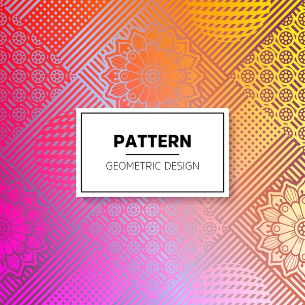 Patrón sin costura floral étnico con mandalas — Vector de stock
