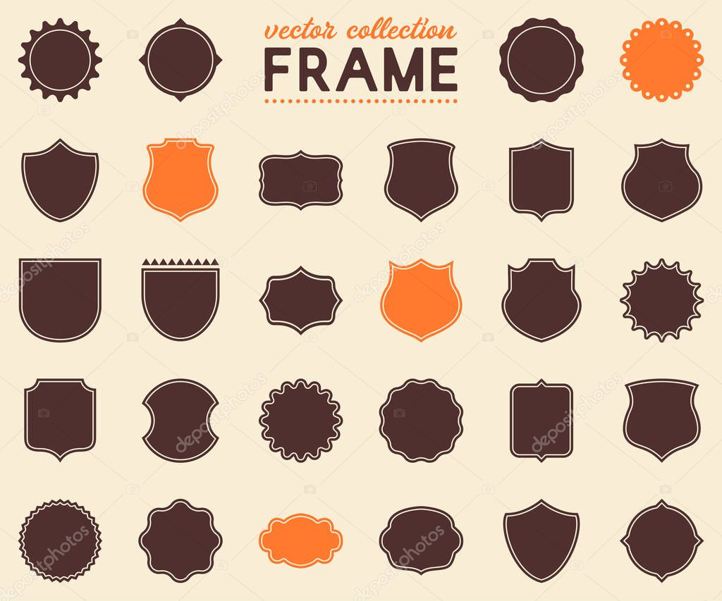 Vector blank medieval frames collection.