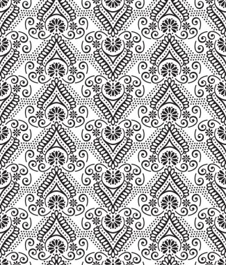 Mandalalar ile etnik çiçek seamless modeli