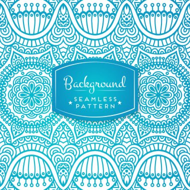 Mandalalar ile etnik çiçek seamless modeli