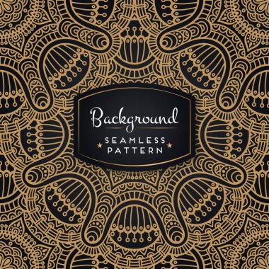 Mandalalar ile etnik çiçek seamless modeli