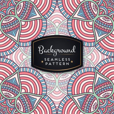 Mandalalar ile etnik çiçek seamless modeli