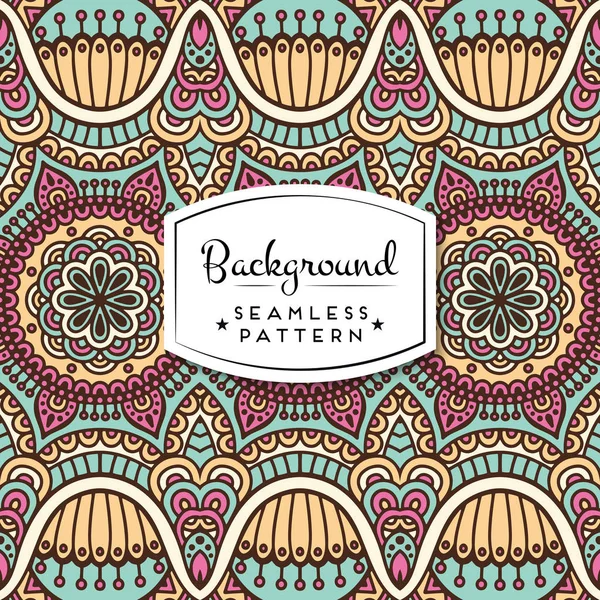 Mandalalar ile etnik çiçek seamless modeli