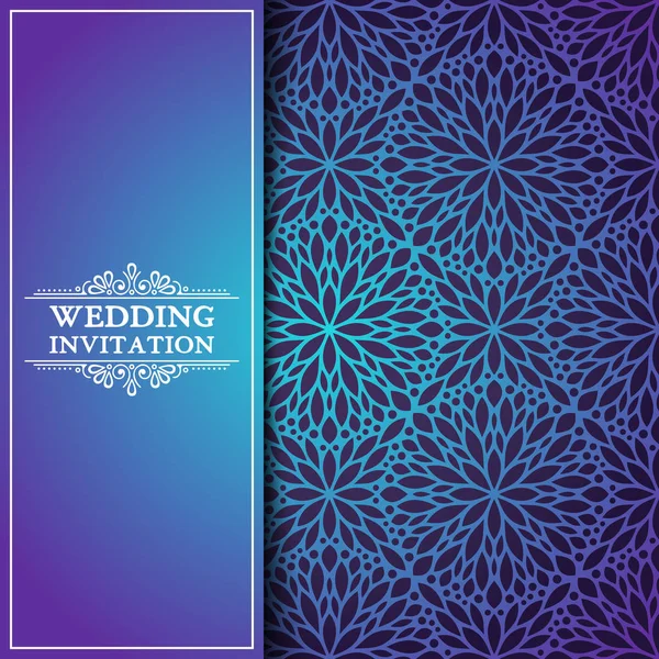 Invitation de mariage de luxe vectoriel avec mandala — Image vectorielle