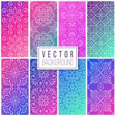 Koleksiyon etnik çiçek seamless modeli mandalalar ile