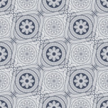 Mandalalar ile etnik çiçek seamless modeli