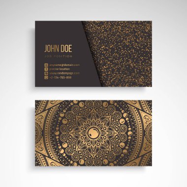 İş kartı Vintage dekoratif öğeler. Süs çiçek kartvizitler veya mandala davetle