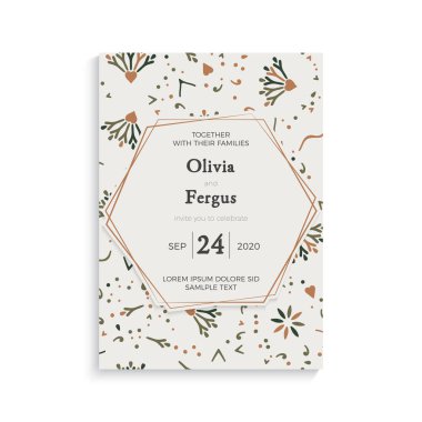 Vektör lüks düğün davetiyesi ile mandala