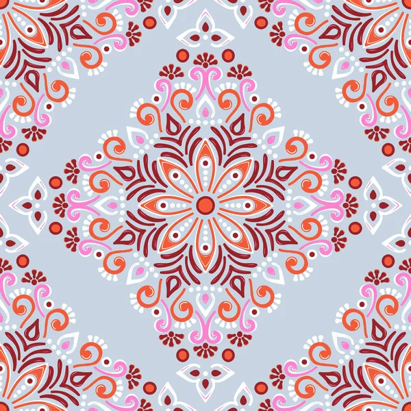 Mandalalar ile etnik çiçek seamless modeli