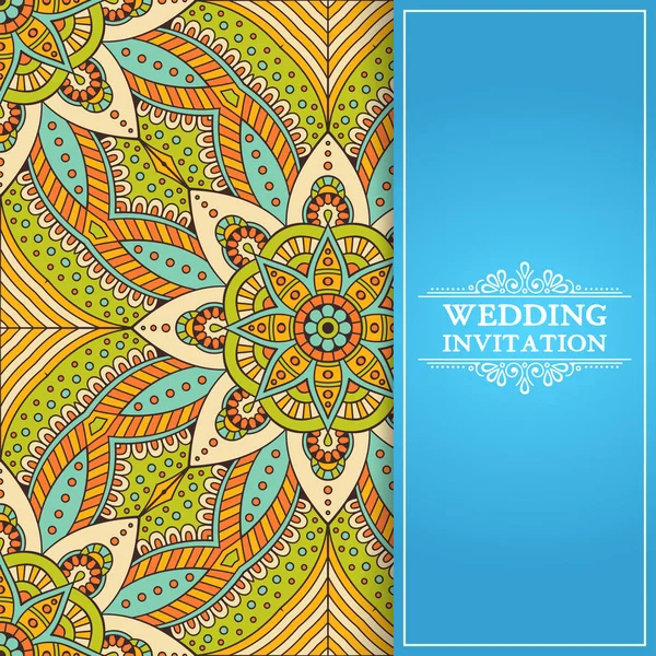 Motif floral ethnique sans couture avec mandalas — Image vectorielle