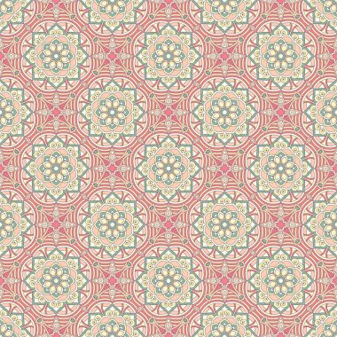 Mandalalar ile etnik çiçek seamless modeli