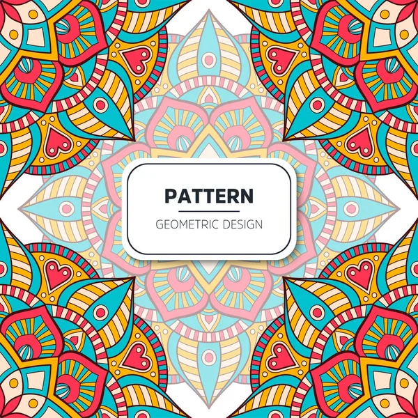 Patrón sin costura floral étnico con mandalas — Vector de stock