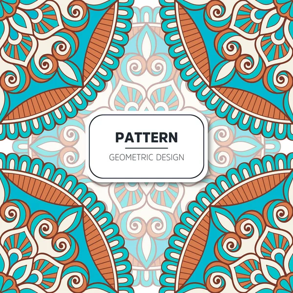 Ethnic floral seamless pattern with mandalas — Stock Vector