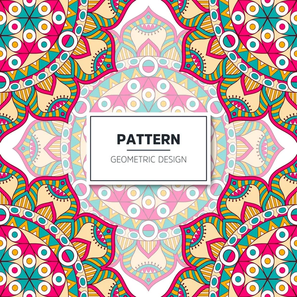 Patrón sin costura floral étnico con mandalas — Vector de stock