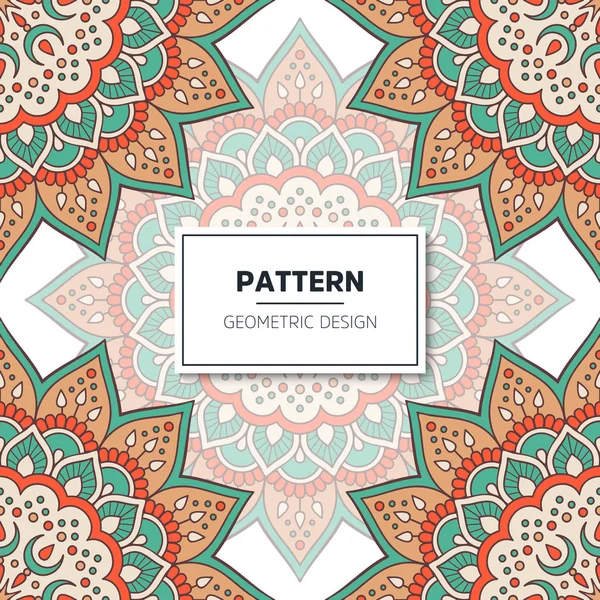 Ethnic floral seamless pattern with mandalas — Stock Vector