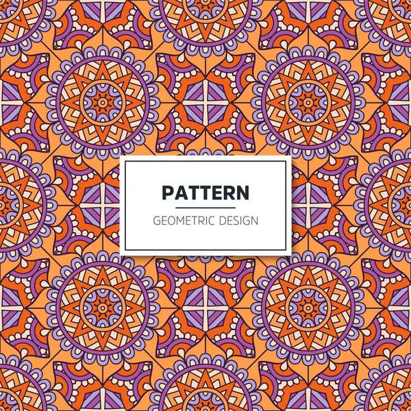 Patrón sin costura floral étnico con mandalas — Archivo Imágenes Vectoriales