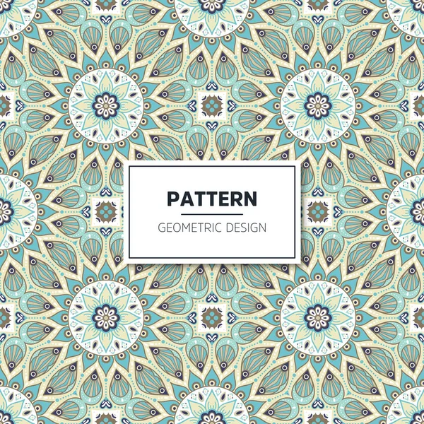 Ethnic floral seamless pattern with mandalas — Stock Vector