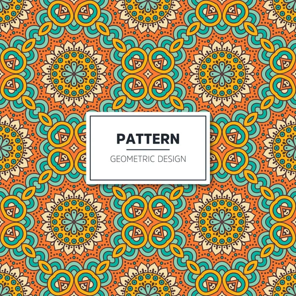 Patrón sin costura floral étnico con mandalas — Vector de stock