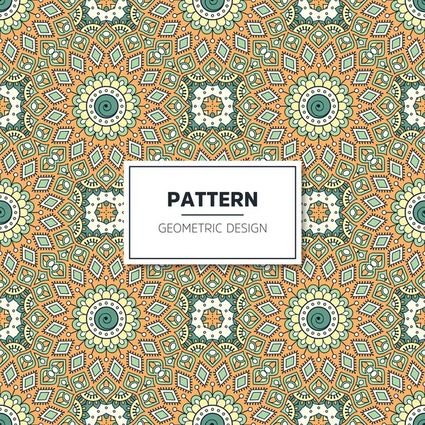 Ethnic floral seamless pattern with mandalas — Stock Vector