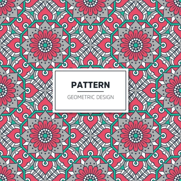 Ethnic floral seamless pattern with mandalas — Stock Vector