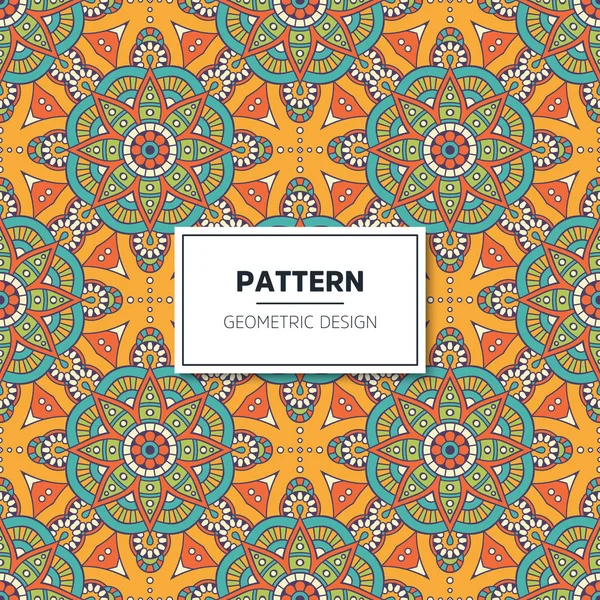 Patrón sin costura floral étnico con mandalas — Vector de stock