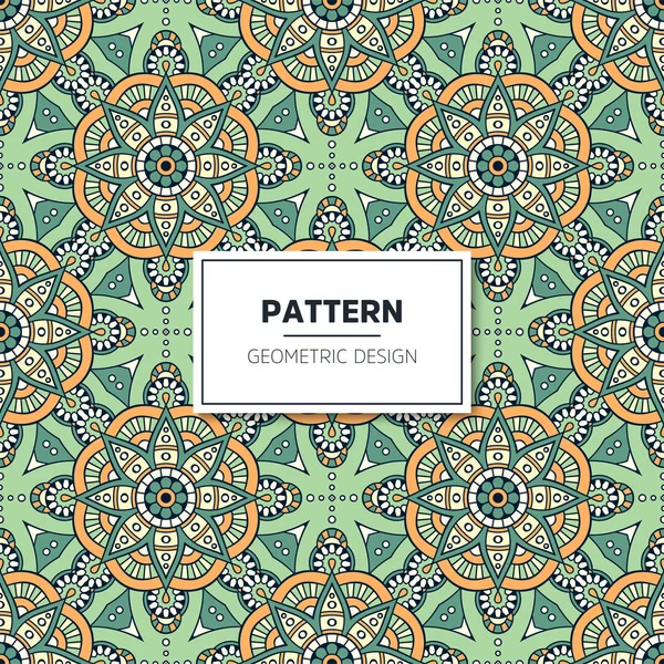 Patrón sin costura floral étnico con mandalas — Vector de stock