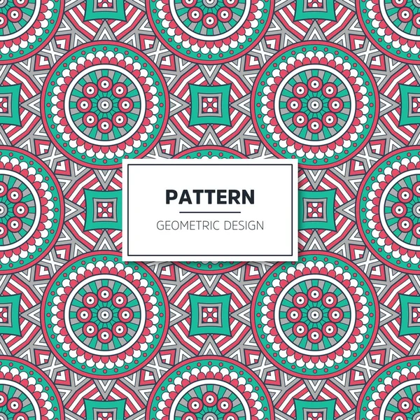 Patrón sin costura floral étnico con mandalas — Vector de stock