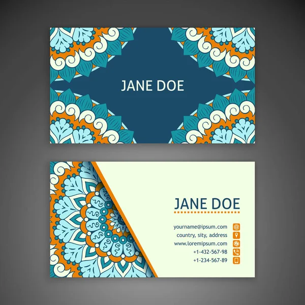 Business card. Vintage decorative elements. — Stock Vector