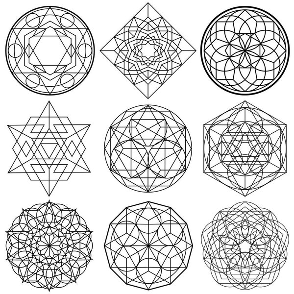 Sacred Geometry Symbols vector - set 01
