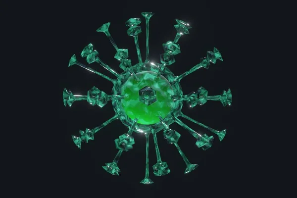 3D-illustration av koronavirus ny asiatisk dödlig stam av smittsam patogen. — Stockfoto