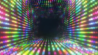 Sanal neon gökkuşağı küp siber fütüristik arkaplan.