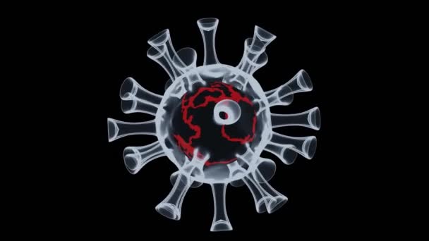 Covid Virus Onder Microscoop Titel Concept Coronavirus Röntgenfoto Aziatische Griep — Stockvideo