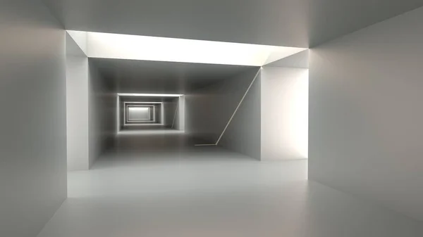 Lege Ruimte Witte Kamer Met Het Gat Gloeiend Licht Wit — Stockfoto