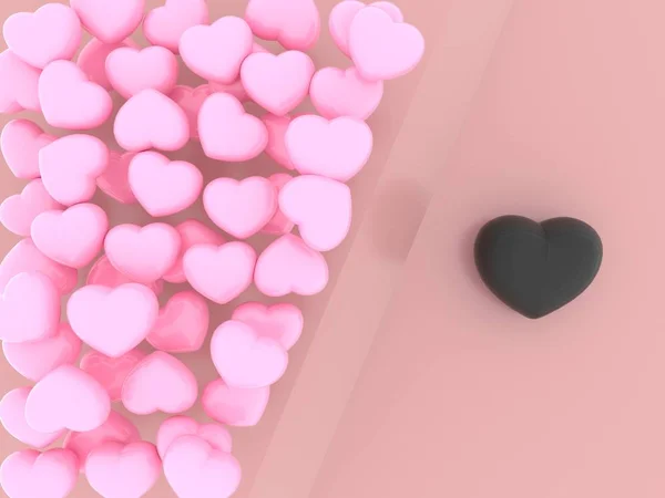 Valentine Day Many Pink Hearts Overlap Form Dimensional Space Pink — Stock Photo, Image