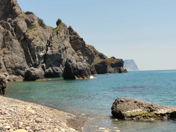 Sortehavet Sydkysten Krim Glimrende Sted Afslapning Rekreation Med Børn Samt - Stock-foto